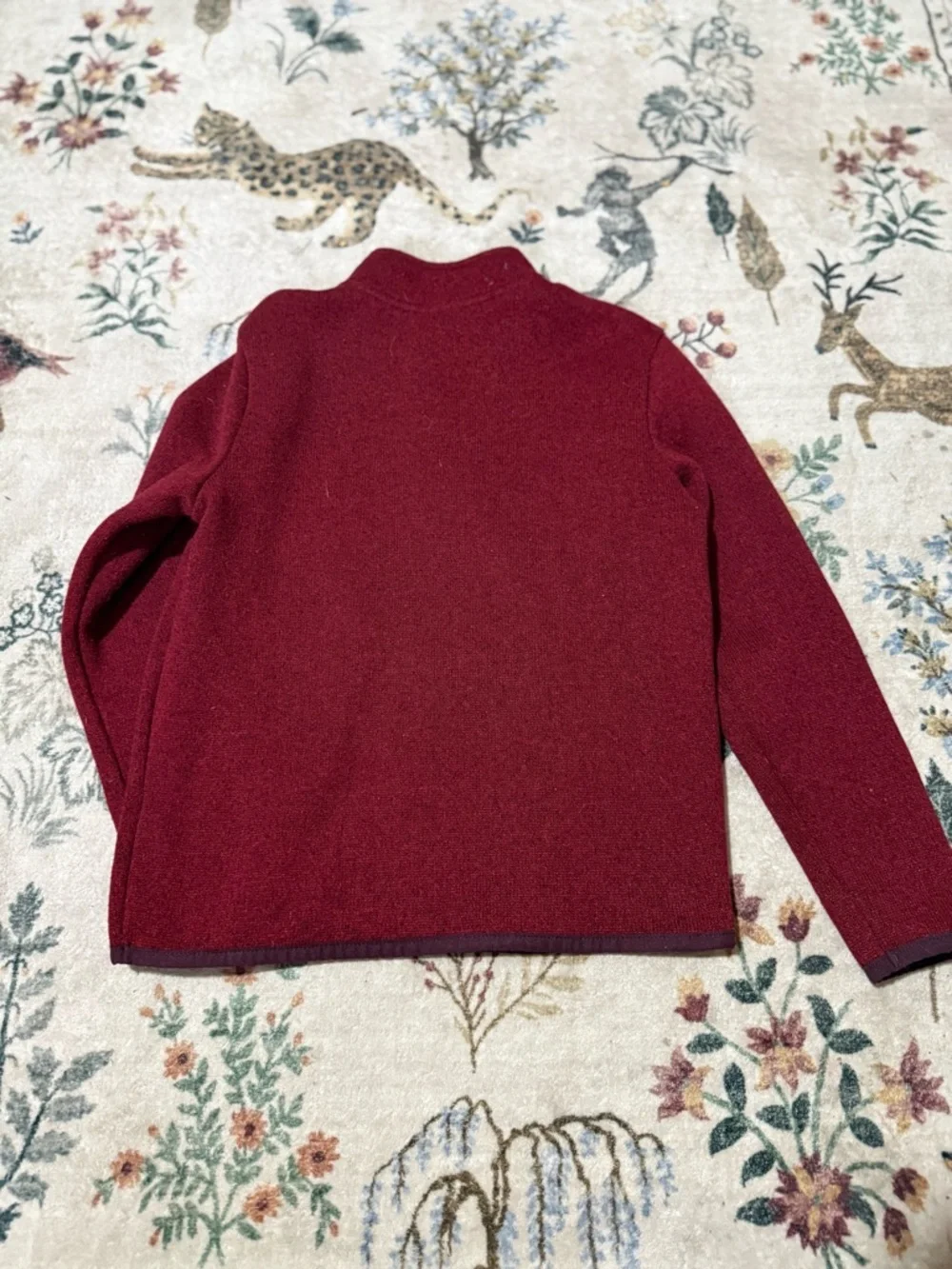 Old Navy Men's Burgundy Zip-Front Mock Neck Sweater